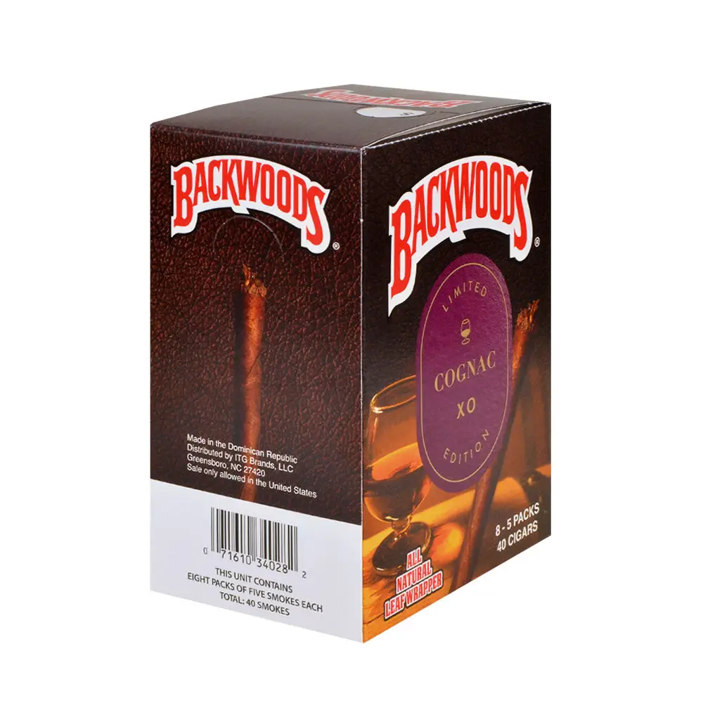 Backwoods Cognac XO Cigars 8 Packs of 5 3 Backwoods Cognac XO Cigars 8 Packs of 5 - pack view 3