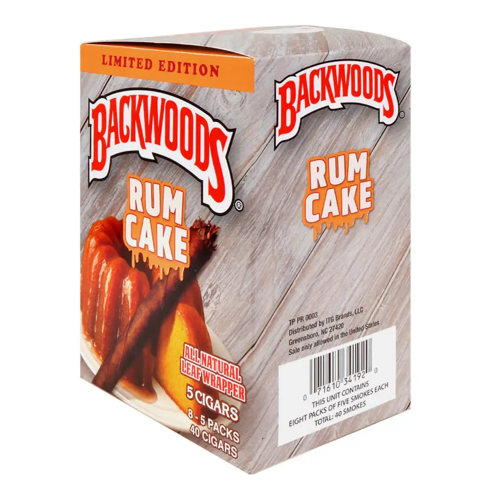 Backwoods Rum Cake Cigars 8 Packs of 5 1 Backwoods Rum Cake Cigars 8 Packs of 5