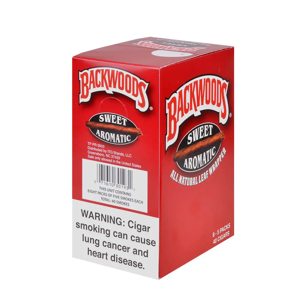Backwoods Sweet Aromatic Natural Cigars 8 Packs of 5